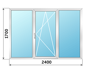 Теплое балконное окно KBE 2400x1700