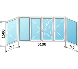 Теплое балконное окно Veka 4600x1600