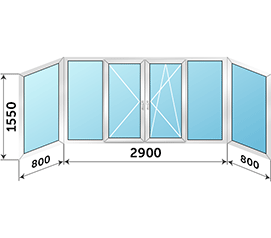 Теплое окно на лоджию Rehau 4500x1550
