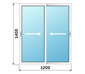 Двухстворчатое окно Realit 1200x1400