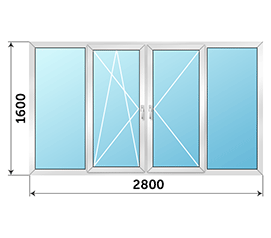 Окно на лоджию Realit 2800x1600