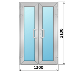 Двухстворчатая дверь остекленная Realit 1300x2100