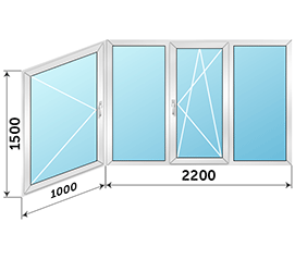 Балконное окно Realit 3200x1500