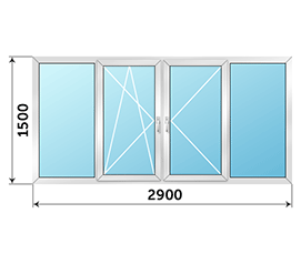 Теплое окно на лоджию Veka 2900x1500