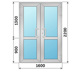 Двухстворчатая дверь остекленная Realit 1600x2200