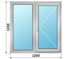 Двухстворчатое окно Realit 1200x1200