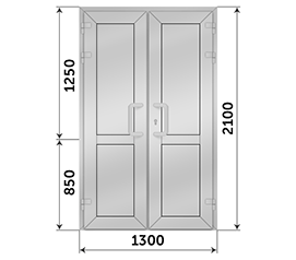 Двухстворчатая дверь глухая Realit 1300x2100
