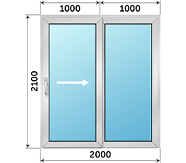 Полуторная дверь остекленная Realit 2000x2100