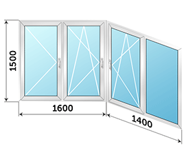 Теплое балконное окно KBE 3000x1500