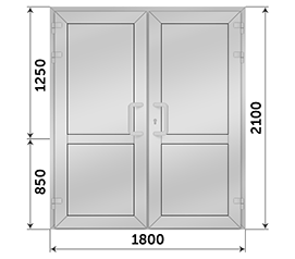 Двухстворчатая дверь глухая ТАТПРОФ 1800x2100