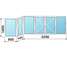 Теплое окно на балкон KBE 4600x1400
