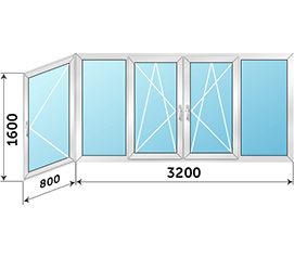 Балконное окно Realit 4000x1600