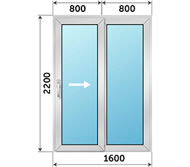 Полуторная дверь остекленная Realit 1600x2200