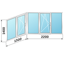 Теплое балконное окно KBE 3500x1400