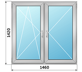 Двухстворчатое окно Realit 1460x1420