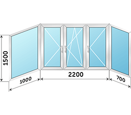 Теплое балконное окно Rehau 3900x1500