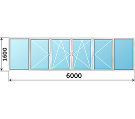 Теплое окно на балкон Veka 6000x1600
