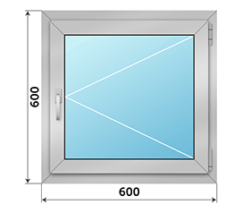Одностворчатое окно Slidors 600x600
