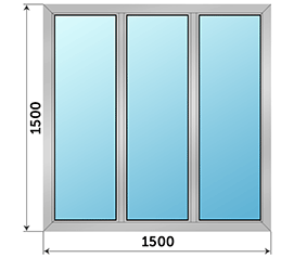 Трехстворчатое окно Slidors 1500x1500
